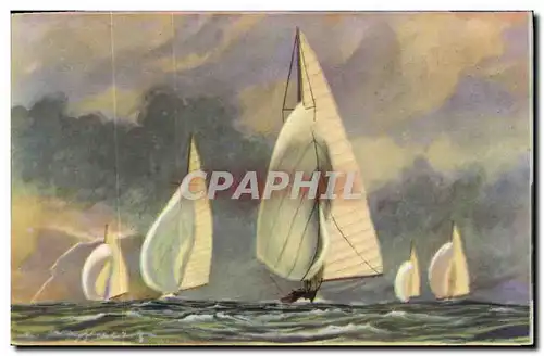 Cartes postales Fantaisie Illustrateur Haffner Bateau Vent arriere