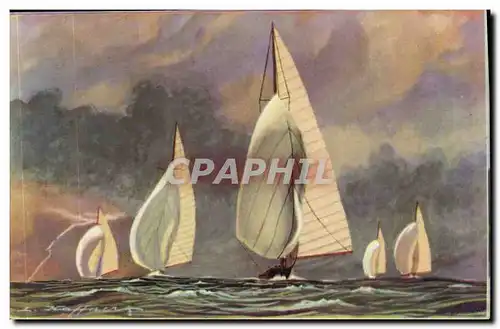 Cartes postales Fantaisie Illustrateur Haffner Bateau Vent arriere