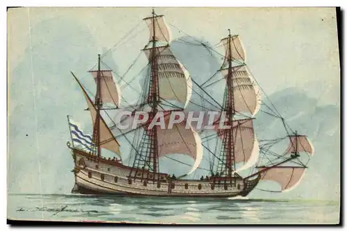 Cartes postales Fantaisie Illustrateur Haffner Bateau Flute