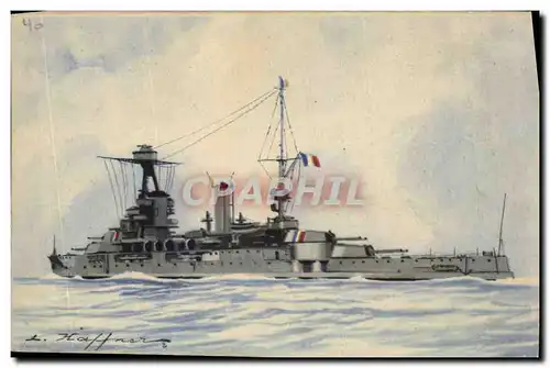 Ansichtskarte AK Fantaisie Illustrateur Haffner Bateau de Guerre Cuirasse Provence