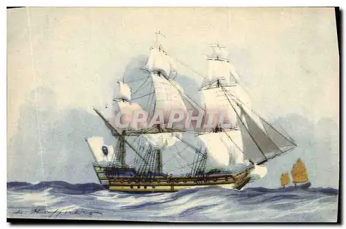 Cartes postales Fantaisie Illustrateur Haffner Bateau Vaisseau de la Compagnie des Indes