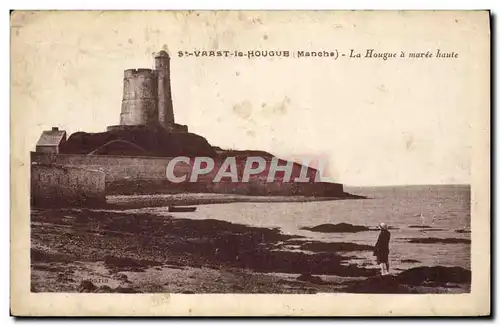 Ansichtskarte AK Phare St Vaast le Hougue La Hougue a maree haute