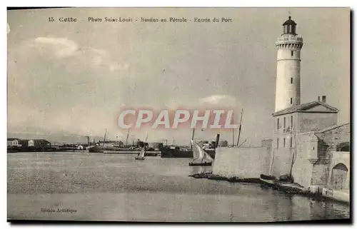 Ansichtskarte AK Phare Saint Louis Bassins au Petrole Entree du port Cette