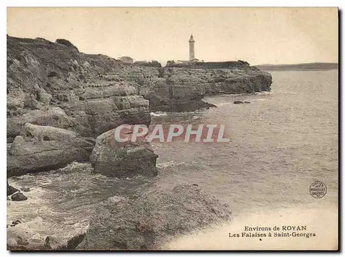 Cartes postales Phare Environs de Royan Les falaises a St Georges