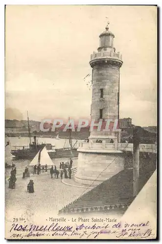 Ansichtskarte AK Phare Sainte Marie Marseille Bateau