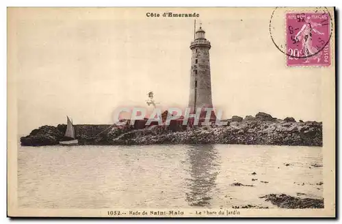 Ansichtskarte AK Phare Rade de Saint Malo Le phare du jardin