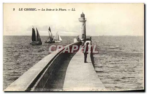 Ansichtskarte AK Phare Le Croisic La jetee et le phare Bateaux