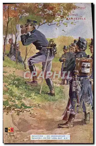 Cartes postales Militaria Infanterie En observation Frere Mathias Marseille