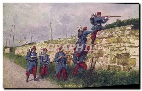 Cartes postales Militaria En embuscade