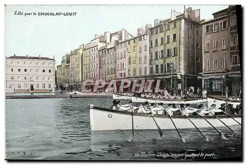 Ansichtskarte AK Militaria Toulon Canots majors quittant le port Barque