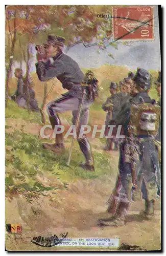 Cartes postales Militaria Infanterie En observation