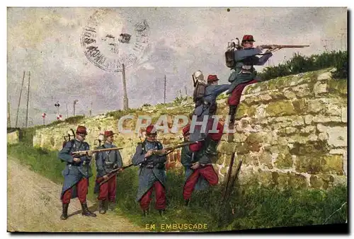 Cartes postales Militaria En embuscade