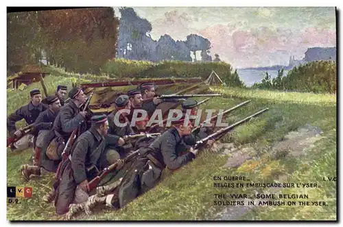 Cartes postales Militaria Belges en embuscade sur l&#39Yser