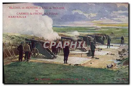 Cartes postales Militaria Une batterie de 130 mm Frere Mathias