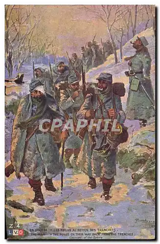 Cartes postales Militaria Les poilus au retour des tranchees