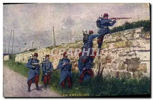 Cartes postales Militaria En embuscade