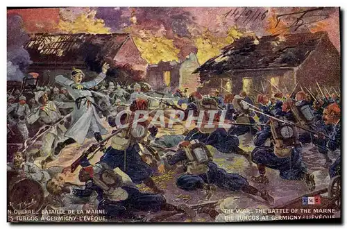 Cartes postales Militaria Bataille de la Marne Les Turcos a Germigny l&#39Eveque