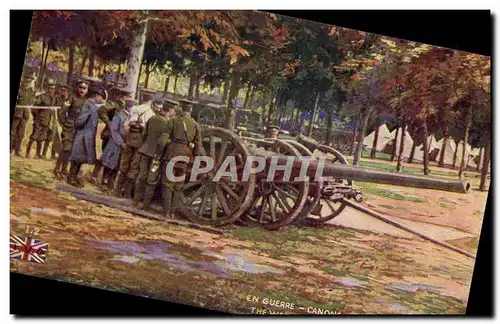 Cartes postales Militaria Canons anglais a longue portee