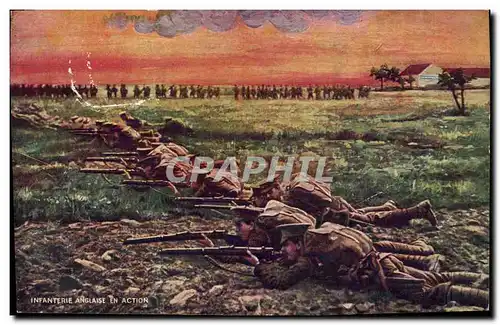Cartes postales Militaria Infanterie anglaise en action