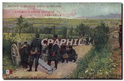 Cartes postales Militaria Notre 75 en action Canon Frere Mathias