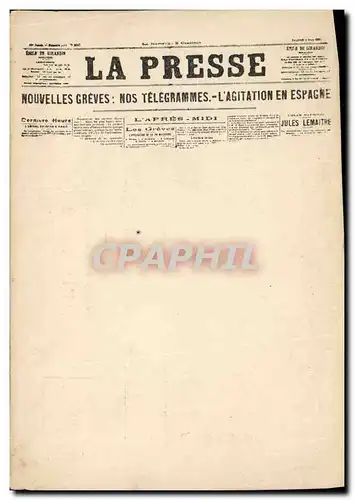 Ansichtskarte AK Journaux Journal La Presse Greves Agitation en Espagne