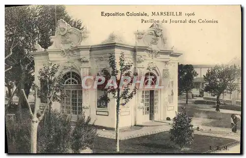 Ansichtskarte AK Journaux Journal des Colonies Exposition coloniale Marseille 1906 Pavillon