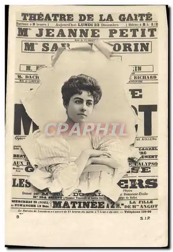 Cartes postales Journaux Journal Theatre de la Gaite Mlle Jeanne Petit