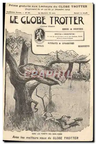 Cartes postales Journaux Journal Le Globe Trotter Dans les forets de Beni Yenni Guepard
