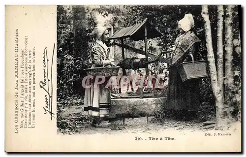 Cartes postales Folklore Les chansons de Jean Rameau illustrees Tete a tete