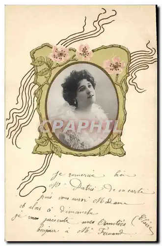 Cartes postales Fantaisie Fleurs Femme