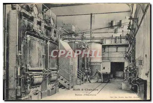Cartes postales Folklore Vin Vignobles Champagne Moet et Chandon Station d&#39electricite