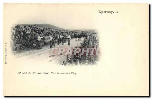 Cartes postales Folklore Vin Vignobles Champagne Moet et Chandon Vue des coteaux d&#39Ay Epernay