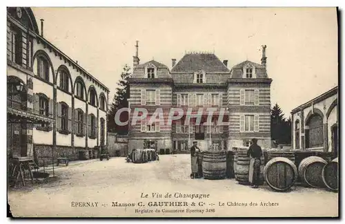 Cartes postales Folklore Vin Vignobles Champagne Maison Gauthier Le chateau des Archers Epernay