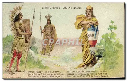 Cartes postales Publicite Saint Galmier Source Badoit Indien