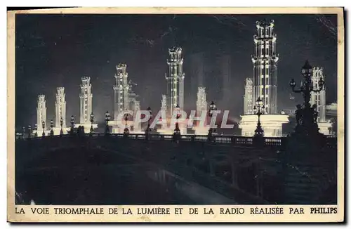 Cartes postales Publicite La voie triomphale de la lumiere et de la radio Philips Paris Alexandre III