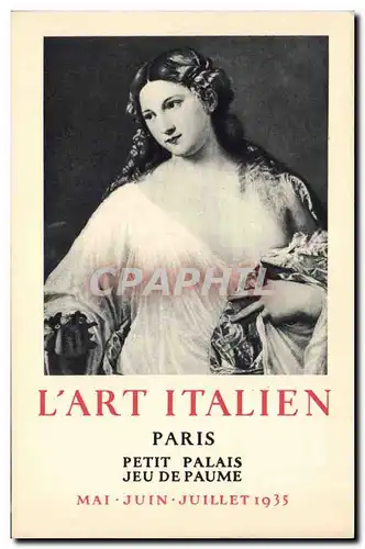 Cartes postales Publicite L&#39Art italien Paris Petit Palais Jeu de Paume 1935