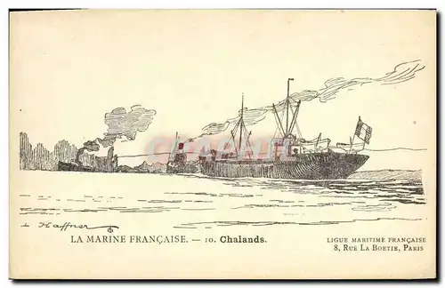 Cartes postales Fantaisie Illustrateur Haffner Bateau Chalands