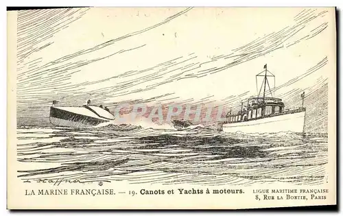 Ansichtskarte AK Fantaisie Illustrateur Haffner Bateau Canots et yachts a moteur