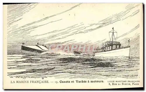 Cartes postales Fantaisie Illustrateur Haffner Bateau Canots et yachts a moteur
