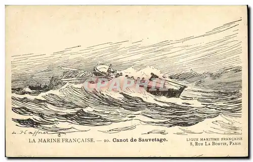 Ansichtskarte AK Fantaisie Illustrateur Haffner Bateau Canot de sauvetage