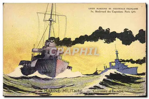 Cartes postales Fantaisie Illustrateur Haffner Bateau de Guerre Cuirasses d'escadre