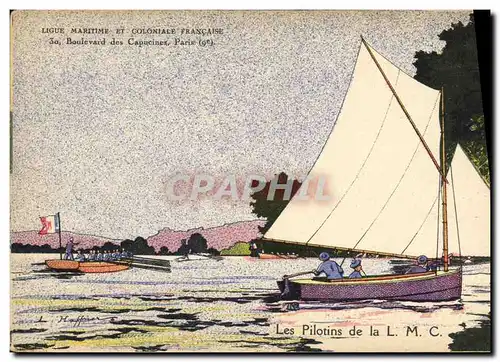 Cartes postales Fantaisie Illustrateur Haffner Bateau Les pilotins de la LMC