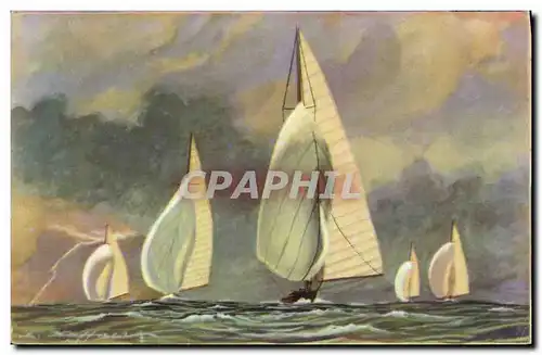 Cartes postales Fantaisie Illustrateur Haffner Bateau Vent arriere