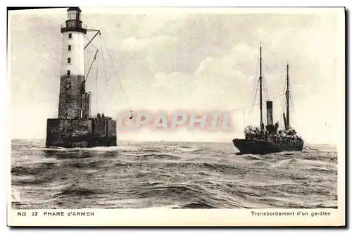 Cartes postales Phare d&#39Armen Transbordement d&#39un gardien
