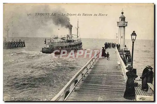 Ansichtskarte AK Phare Trouville Le depart du bateau du Havre