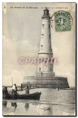 Ansichtskarte AK Phare de Cordouan Entree de la Gironde Pecheurs Barque