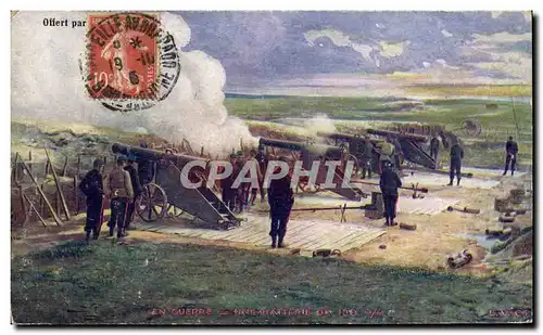 Cartes postales Militaria Une batterie de 130mm