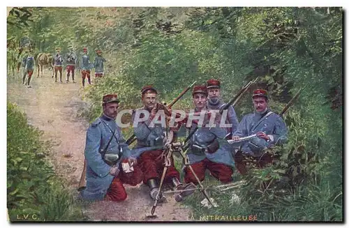 Cartes postales Militaria La mitrailleuse