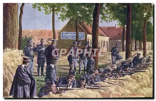Cartes postales Militaria Belges dans les tranchees