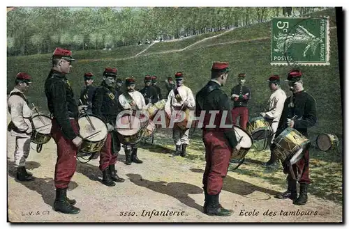 Cartes postales Militaria Infanterie Ecole des tambours